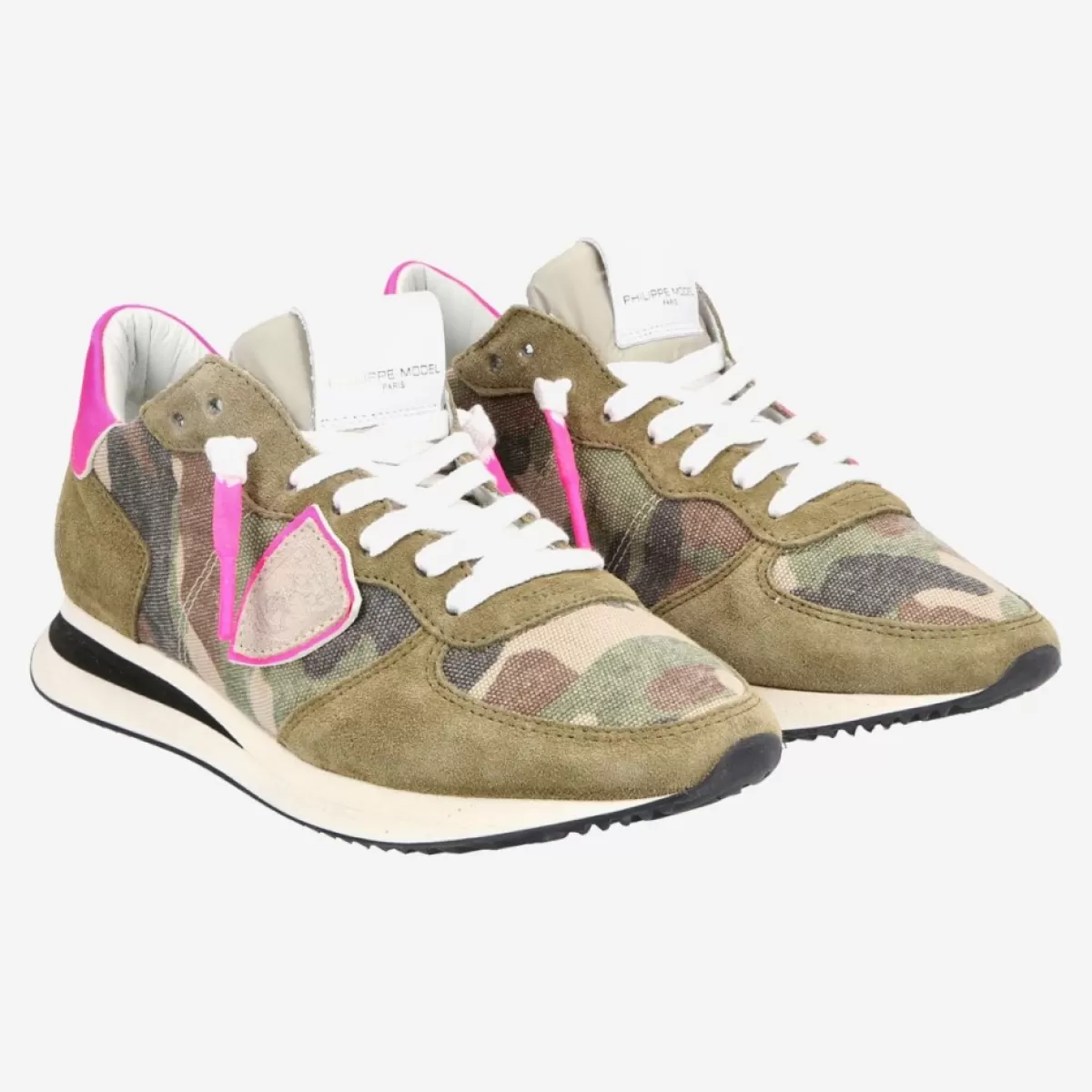 Damen Philippe Model Sneaker*Art.Trpx Camouflage Neon